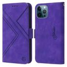 For iPhone 13 Pro  / 12 Pro Max Max RFID Geometric Line Flip Leather Phone Case(Purple) - 1