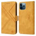 For iPhone 13 Pro  / 12 Pro Max Max RFID Geometric Line Flip Leather Phone Case(Yellow) - 1