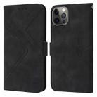 For iPhone 12 / 12 Pro RFID Geometric Line Flip Leather Phone Case(Black) - 1