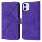 For iPhone 11 RFID Geometric Line Flip Leather Phone Case (Purple) - 1