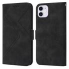 For iPhone 11 RFID Geometric Line Flip Leather Phone Case (Black) - 1