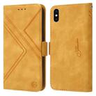 For iPhone X / XS RFID Geometric Line Flip Leather Phone Case(Yellow) - 1