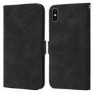 For iPhone X / XS RFID Geometric Line Flip Leather Phone Case(Black) - 1