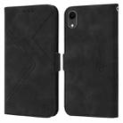 For iPhone XR RFID Geometric Line Flip Leather Phone Case(Black) - 1