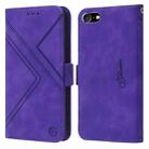 For iPhone SE 2022 / SE 2020 / 8 / 7 RFID Geometric Line Flip Leather Phone Case(Purple) - 1