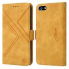 For iPhone SE 2022 / SE 2020 / 8 / 7 RFID Geometric Line Flip Leather Phone Case(Yellow) - 1