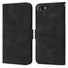 For iPhone SE 2022 / SE 2020 / 8 / 7 RFID Geometric Line Flip Leather Phone Case(Black) - 1