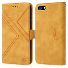 RFID Geometric Line Flip Leather Phone Case For iPhone 8 Plus / 7 Plus / 6 Plus(Yellow) - 1