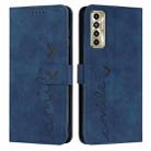 For Tecno Camon 17 Pro/Camon 17P Skin Feel Heart Pattern Leather Phone Case(Blue) - 1