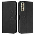 For Tecno Camon 17 Pro/Camon 17P Skin Feel Heart Pattern Leather Phone Case(Black) - 1