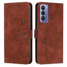 For Tecno Camon 18 Skin Feel Heart Pattern Leather Phone Case(Brown) - 1