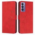 For Tecno Camon 18 Skin Feel Heart Pattern Leather Phone Case(Red) - 1