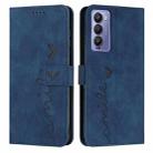 For Tecno Camon 18 Skin Feel Heart Pattern Leather Phone Case(Blue) - 1