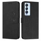 For Tecno Camon 18 Premier Skin Feel Heart Pattern Leather Phone Case(Black) - 1