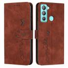 For Tecno POP 5 LTE Skin Feel Heart Pattern Leather Phone Case(Brown) - 1