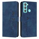 For Tecno POP 5 LTE Skin Feel Heart Pattern Leather Phone Case(Blue) - 1
