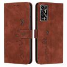 For Tecno Pova 2 Skin Feel Heart Pattern Leather Phone Case(Brown) - 1