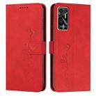 For Tecno Pova 2 Skin Feel Heart Pattern Leather Phone Case(Red) - 1