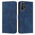 For Tecno Pova 2 Skin Feel Heart Pattern Leather Phone Case(Blue) - 1