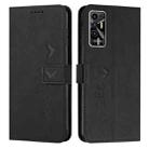 For Tecno Pova 2 Skin Feel Heart Pattern Leather Phone Case(Black) - 1