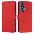 For Tecno Pova Neo Skin Feel Heart Pattern Leather Phone Case(Red) - 1