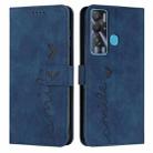 For Tecno Pova Neo Skin Feel Heart Pattern Leather Phone Case(Blue) - 1