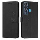 For Tecno Pova Neo Skin Feel Heart Pattern Leather Phone Case(Black) - 1