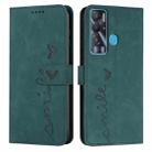 For Tecno Pova Neo Skin Feel Heart Pattern Leather Phone Case(Green) - 1