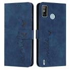 For Tecno Spark 6 Go/Spark Go 2020 Skin Feel Heart Pattern Leather Phone Case(Blue) - 1