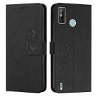 For Tecno Spark 6 Go/Spark Go 2020 Skin Feel Heart Pattern Leather Phone Case(Black) - 1