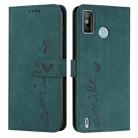 For Tecno Spark 6 Go/Spark Go 2020 Skin Feel Heart Pattern Leather Phone Case(Green) - 1