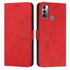 For Tecno Spark 7T/Spark 7 Skin Feel Heart Pattern Leather Phone Case(Red) - 1