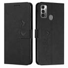 For Tecno Spark 7T/Spark 7 Skin Feel Heart Pattern Leather Phone Case(Black) - 1