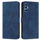 For Tecno Spark 8 Pro Skin Feel Heart Pattern Leather Phone Case(Blue) - 1