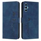 For Tecno Spark 8P Skin Feel Heart Pattern Leather Phone Case(Blue) - 1