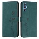 For Tecno Spark 8P Skin Feel Heart Pattern Leather Phone Case(Green) - 1