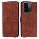 For Tecno Spark Go 2022 Skin Feel Heart Pattern Leather Phone Case(Brown) - 1
