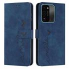 For Tecno Spark Go 2022 Skin Feel Heart Pattern Leather Phone Case(Blue) - 1