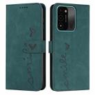 For Tecno Spark Go 2022 Skin Feel Heart Pattern Leather Phone Case(Green) - 1