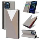 3-Splicing Flip Microfiber Leather Phone Case For iPhone 13 Pro(Grey) - 1