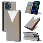 3-Splicing Flip Microfiber Leather Phone Case For iPhone 13 Pro Max(Grey) - 1