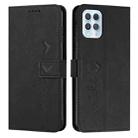 For Motorola Edge S Skin Feel Heart Pattern Leather Phone Case(Black) - 1