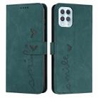 For Motorola Edge S Skin Feel Heart Pattern Leather Phone Case(Green) - 1