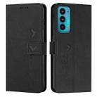 For Motorola Edge 20 Skin Feel Heart Pattern Leather Phone Case(Black) - 1