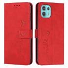 For Motorola Edge 20 Lite Skin Feel Heart Pattern Leather Phone Case(Red) - 1