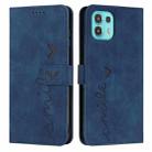 For Motorola Edge 20 Lite Skin Feel Heart Pattern Leather Phone Case(Blue) - 1