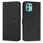 For Motorola Edge 20 Lite Skin Feel Heart Pattern Leather Phone Case(Black) - 1