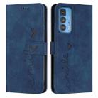 For Motorola Edge 20 Pro Skin Feel Heart Pattern Leather Phone Case(Blue) - 1