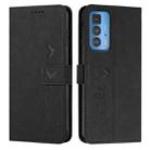 For Motorola Edge 20 Pro Skin Feel Heart Pattern Leather Phone Case(Black) - 1