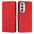 For Motorola Edge X30 Skin Feel Heart Pattern Leather Phone Case(Red) - 1